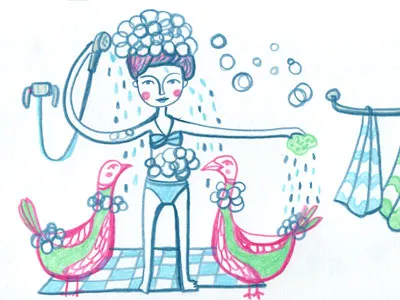 Wellness illustration shower wellness