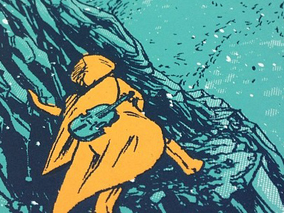 Ls Screenprint Detail cloak design halftones illustration poster screenprint silkscreen detail