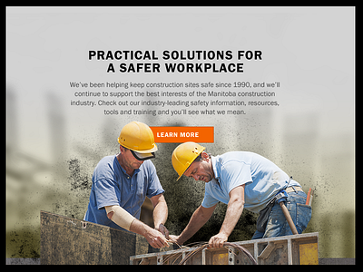 Safety construction hero web design website