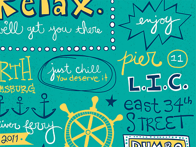 Hand lettering project - Sneak v2 anchor hand lettering illustration nautical turquoise typography