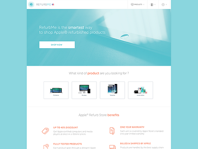 Refurb.me redesign apple flat green minimalist refurb refurbme simple website