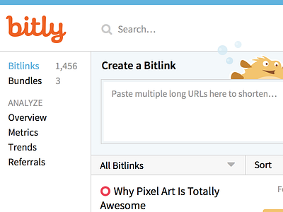 3 col dashboard (bitly) bitly blue dashboard orange