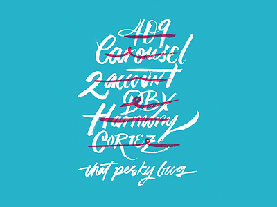 that pesky bug brush lettering script