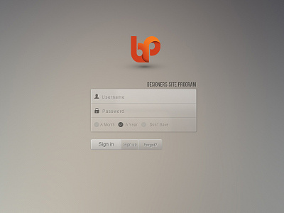 Designers Site Program 3.0 Login Interface cms designers site program input login sign in ui wui