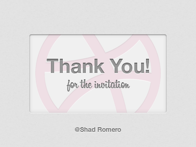 Thanks Shad Romero debut dribbble invite minimal