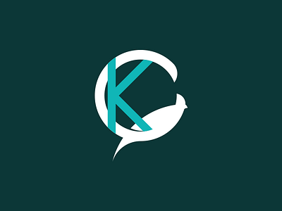 Little Birdie birds blue c concept k logo mark teal white