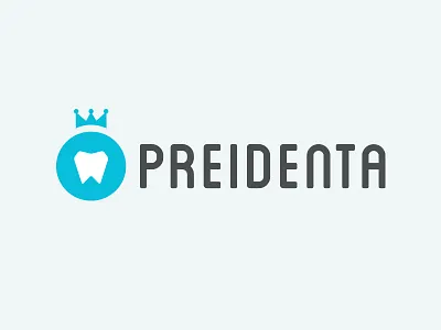 Preidenta logo blue circle clean crown dental dentist logo preidenta teeth tooth