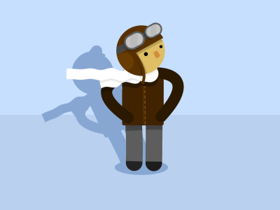 The Shrinking Pilot after effects animation character design flat gif