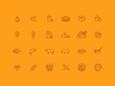 Brooklyn Grocery Store Icons bite brooklyn farm food grocery store hungry icons