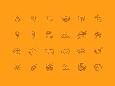 Brooklyn Grocery Store Icons bite brooklyn farm food grocery store hungry icons