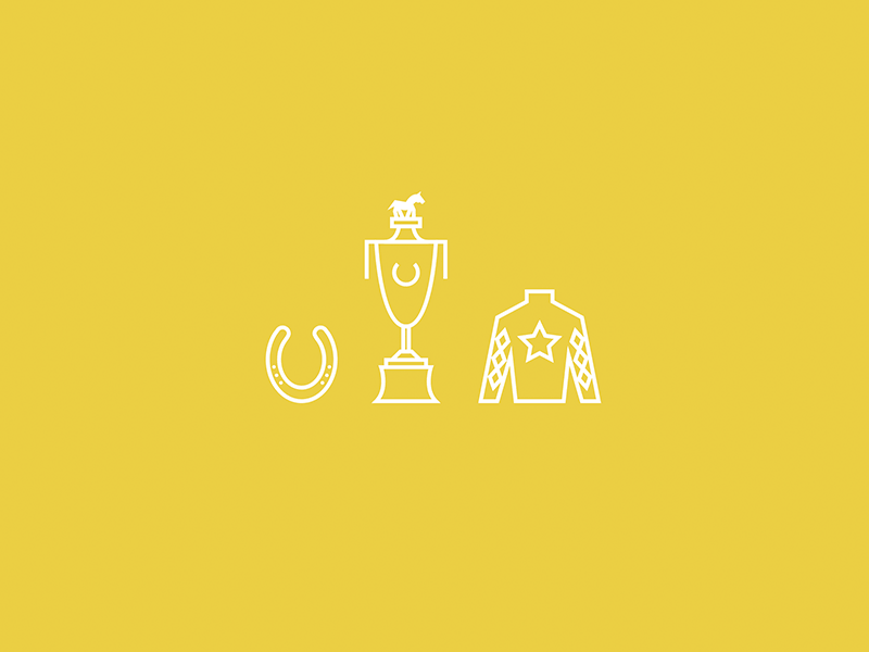 derby day derby hat horse icons jockey kentucky mint julep race rose trophy vector