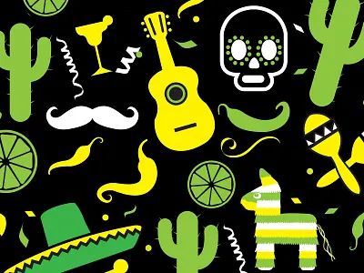 Cinco De Mayo Pattern cinco cinco de mayo guitar may mustache pattern pinata