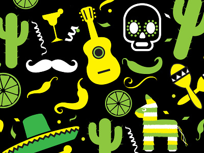 Cinco De Mayo Pattern cinco cinco de mayo guitar may mustache pattern pinata