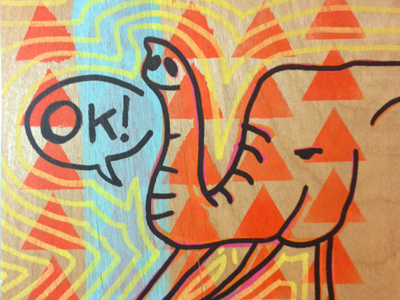 Ok Elephant acrylic art elephant markers ok