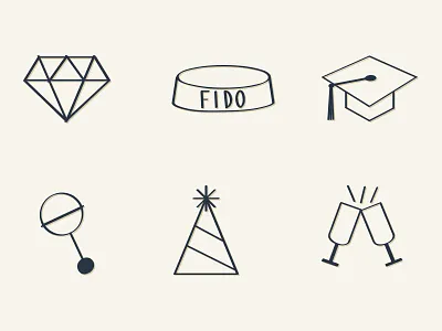 Gift Center Icons baby baby rattle bowl cheers diamond fathers day graduation icons party hat pets wedding