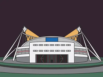 The Reebok Stadium arena bolton wanderers bwfc championship football illustration illustrator premier league soccer stadium vector