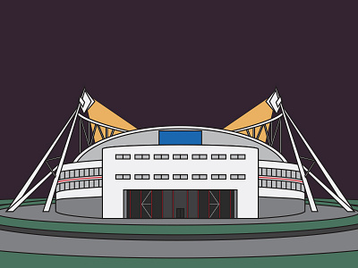 The Reebok Stadium arena bolton wanderers bwfc championship football illustration illustrator premier league soccer stadium vector