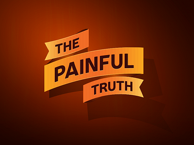 The Painful Truth brown gold ribbon typography