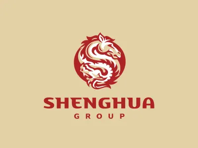 Shenghua Group design dragon horse logo mark mythical s сhina