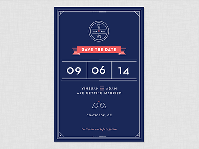 Save the date card graphic design wedding invitation