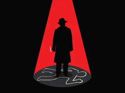 Noir flat illustration noir silhouette vector