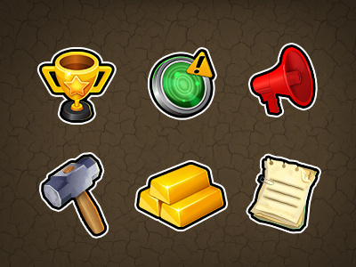 Icons game gold hammer icons mobile trophy ui