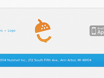 Nutshell web design app branding footer graphic design ios logo design orange texture ui design web design
