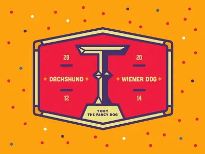 Toby ai badge dachshund lettering line logo type vector