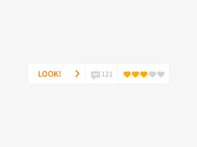 Look button heart icon star