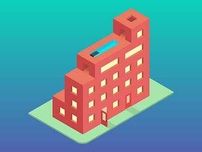 Isometric building building door flat home house isometric norway pool sweden windows wip