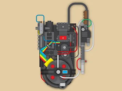 Proton Pack flat ghostbusters vector