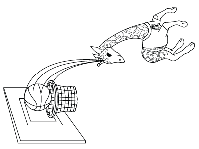 Giraff playing basket animal basket cute giraff kids lineart sport