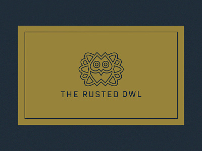 The Rusted Owl antique branding logo owl symmetry