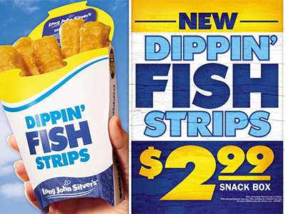 Dippin' Fish Strips advertising fast food fish seafood