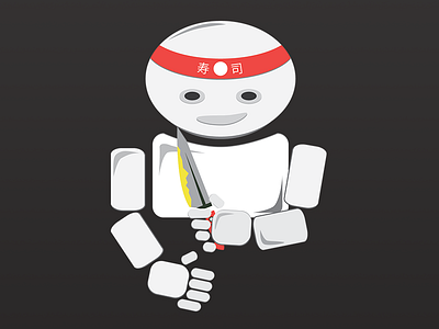 Robushi Robot chef illustration robot robushi sushi vector