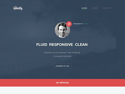 Identity. clean flat portfolio ui