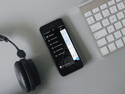 Travel app black blue ios7 menu route sidebar timeline transit travel wallpaper white