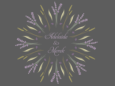 Invitation Mandala flowers invitation lavender mandala wedding wheat