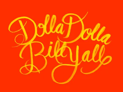 Sweetest McGirl brush font hand lettering music orange script song throwback typography yellow