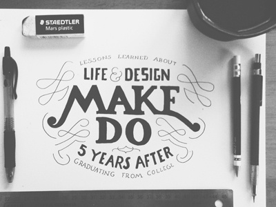 Make Do blog college design handlettering lettering type typography writing