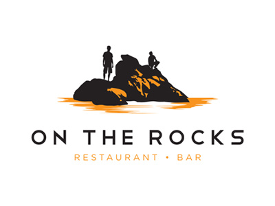 On The Rocks illustration logo restuarant type vector