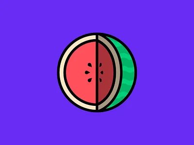 Sandía art clean color design drawing flat fun icon icons illustration reative simple