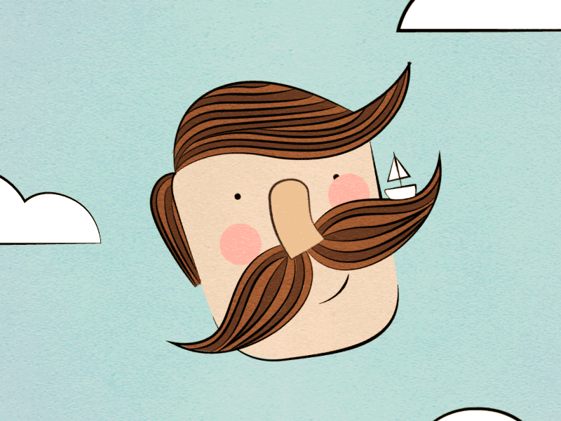 Señor Bigotón animation bigote childish detektivbyrån happy illustration mograph motion graphics moustache wermland