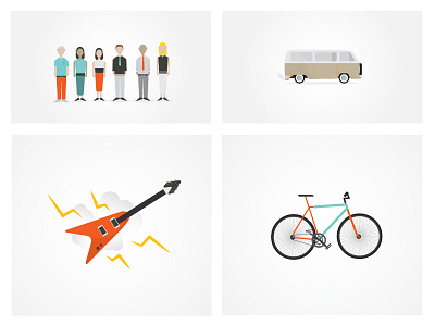 Video Animation animation bike car guitar illustration people simple