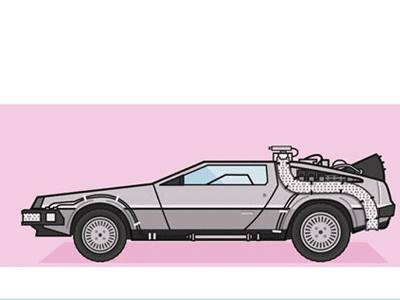 Delorean Time Machine x 4 back to the future car delorean movies vector
