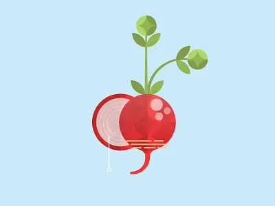 A Humble Radish cook cut growth illustration radish red shape vector vegetable veggie