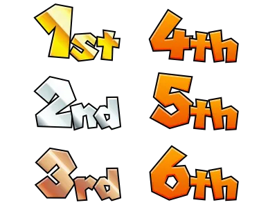 Place Numbers bronze font game gold kart numbers place race rank silver text
