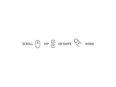 Scroll Tap or Swipe icon illustration scroll swipe tab