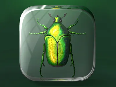 Scarabeus icon bug glass icon insect plastic mold scarabeus