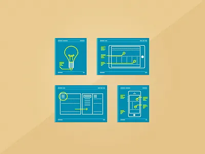 Blue prints for new site art blueprint bulb idea illustrator light pixel ux